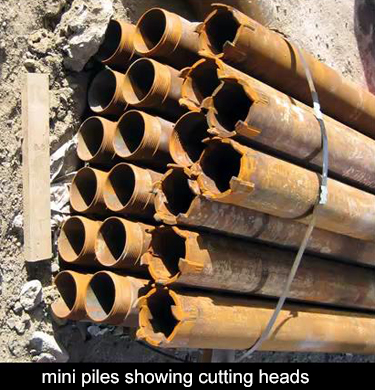 the pipe has been fitted with cutting teeth to cut through the tunnel roof